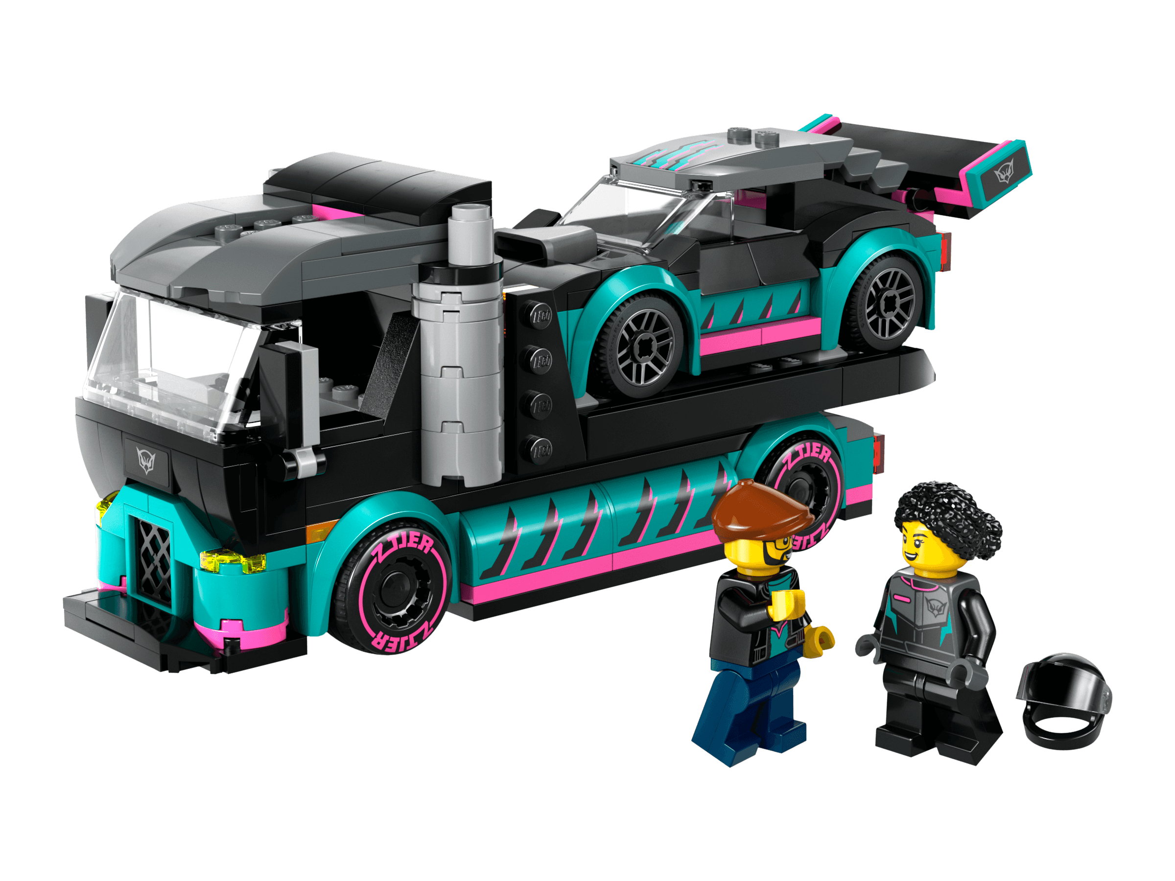 Race Car and Car Carrier Truck