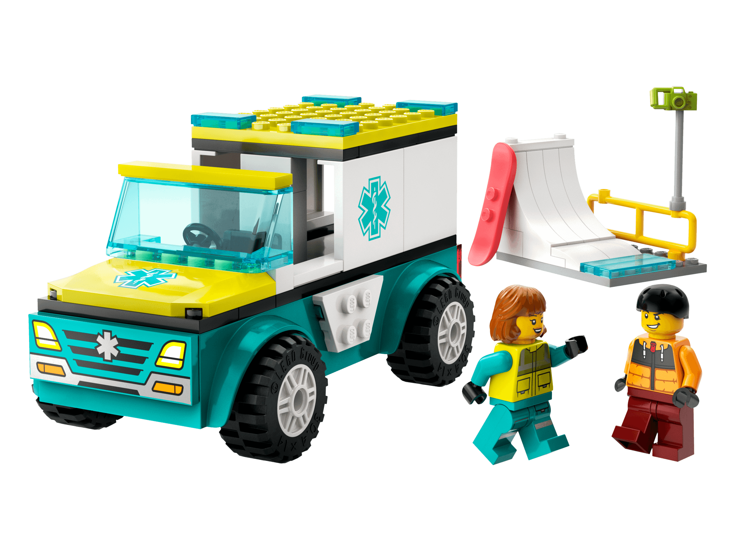 Emergency Ambulance and Snowboarder